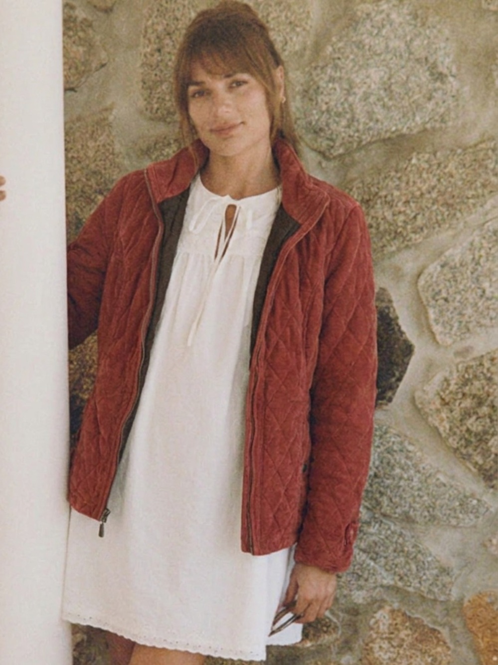 Vintage Eddie Bauer Quilted Corduroy Rust Red Women's Jacket